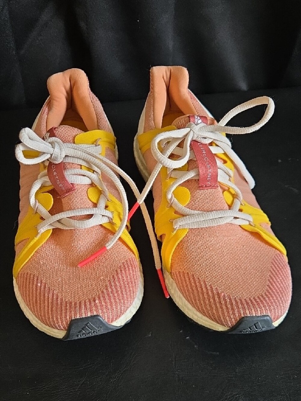 adidas Stella McCartney Coral Pink and Yellow Ultraboost Running Shoes - Picture 2 of 11